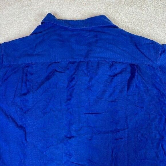 Caribbean Pineapple Silk Shirt Mens Sz 3XT  Blue Hawaiian Camp Button Up Beach - Picture 6 of 11